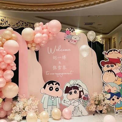 速发件婚布置装饰板摆订气球内室求婚场景背景板