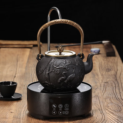 孟瀚铸铁壶烧水壶电陶炉煮茶壶套装家用煮水壶日本生老铁壶煮茶炉 - 封面