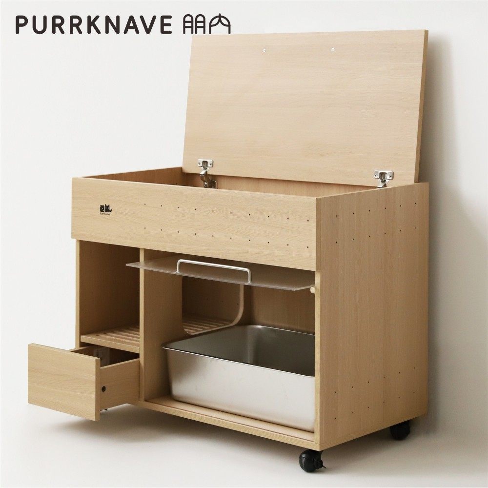 清仓特价 PurrKnave朋内猫厕所猫柜防臭防漏砂猫砂盆收纳柜猫砂柜图片