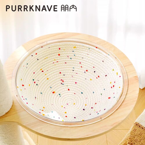 PurrKnave朋内太空舱猫窝垫子棉绳编织防滑猫咪猫爬架保暖半球窝