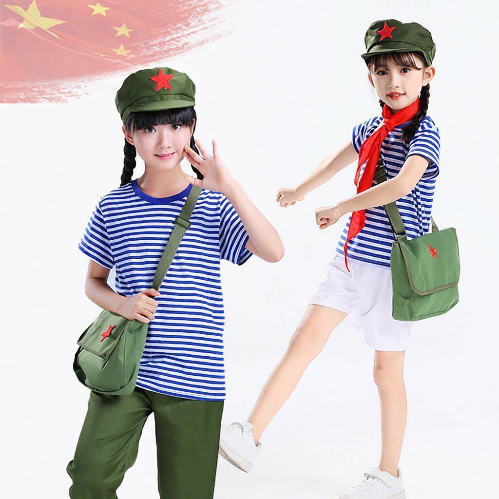 儿童小红军雷锋演出服芳华知青红星闪闪舞蹈服红歌大合唱团表演服