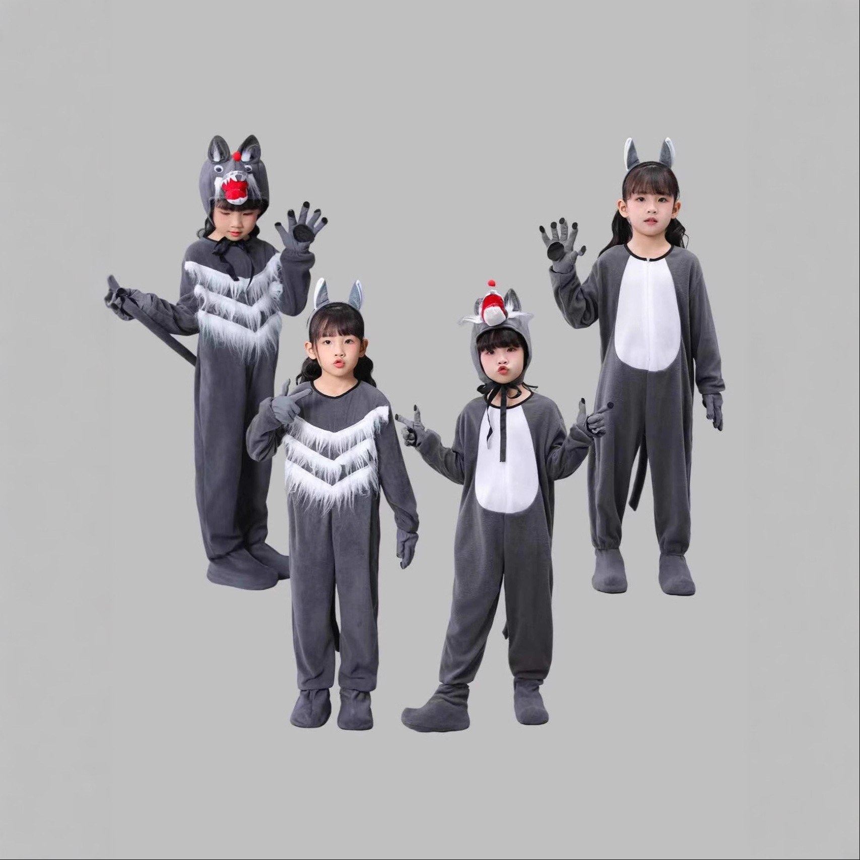 儿童大灰狼演出服长款元旦童话道具舞台剧可爱装扮运动会万圣节,童装/婴儿装/亲子装,亲子装/亲子时装,淘宝优惠券,粉丝福利购,淘宝优惠卷