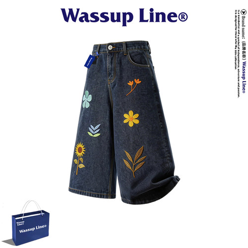 WASSUPLine潮牌休闲牛仔裤男