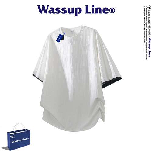 WASSUPLine潮牌休闲短袖T恤男