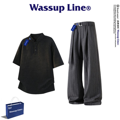 WASSUPLine潮牌老钱风套装男