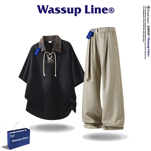 WASSUPLine潮牌时尚休闲套装男
