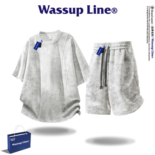 WASSUPLine潮牌简约百搭套装男