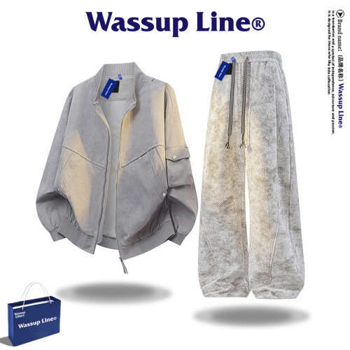 WASSUPLINE美式工装外套男套装