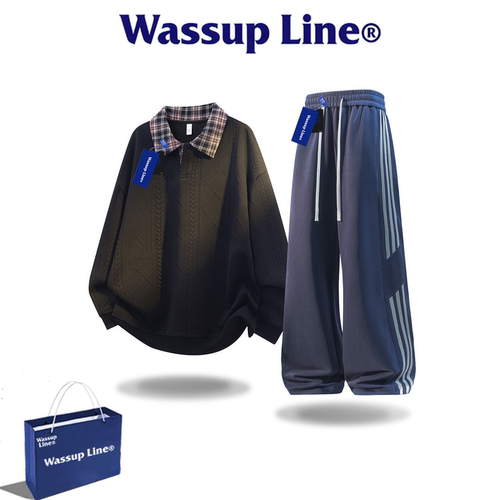 WASSUPLINE潮牌男款套装两件套