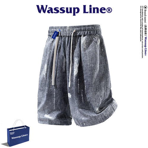 WASSUPLine潮牌休闲五分裤男
