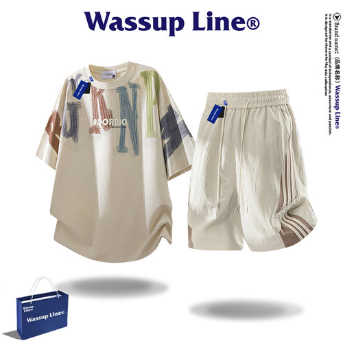 WASSUPLine潮牌休闲运动套装男