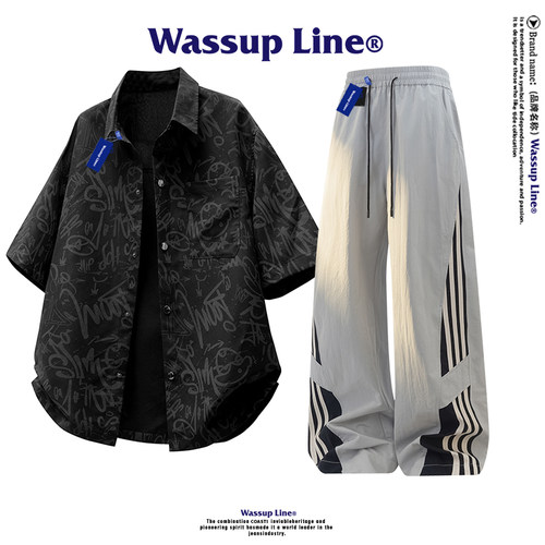 WASSUPLine潮牌时尚百搭套装男