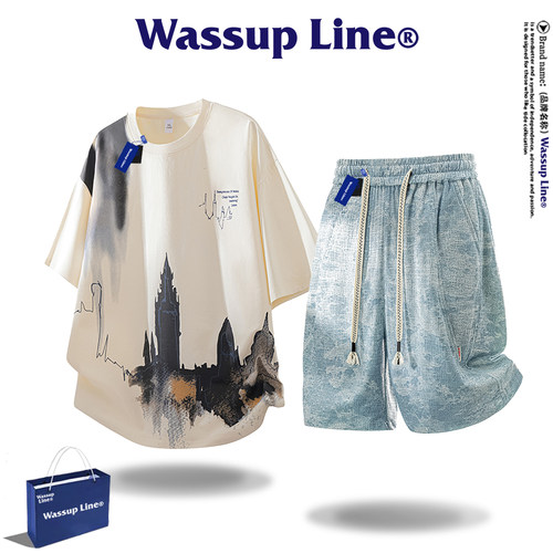 WASSUPLine潮牌休闲运动套装男
