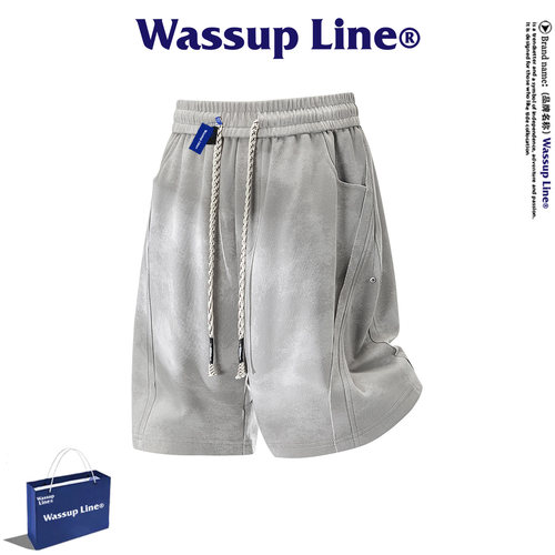 WASSUPLine潮牌休闲五分裤男