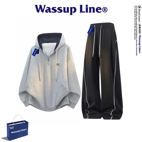 WASSUPLine潮牌时尚百搭套装男