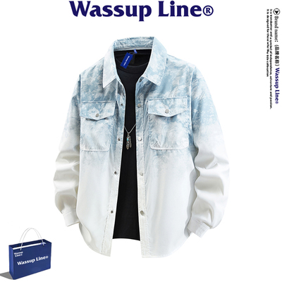 WASSUPLINE潮牌长袖衬衫男款