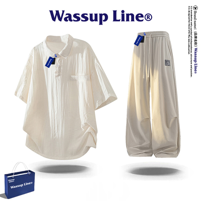 WASSUPLINE美式套装男POLO衫