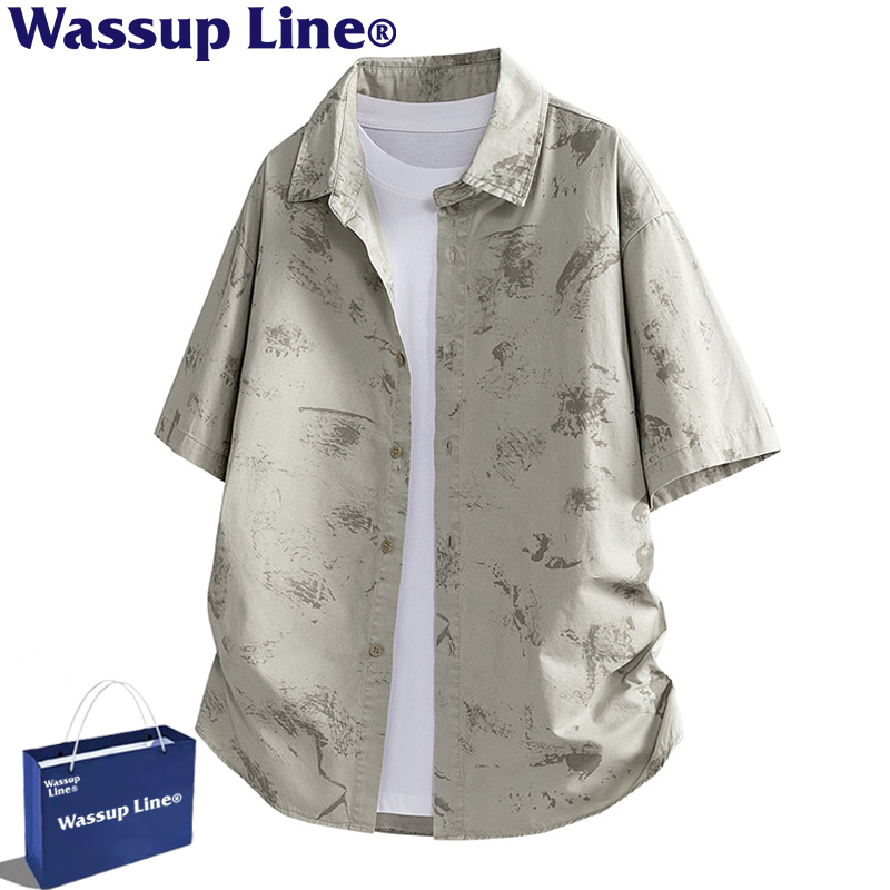 WASSUPLINE美式夏季扎染衬衫