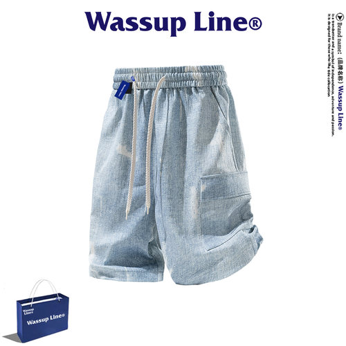 WASSUPLine潮牌休闲五分裤男
