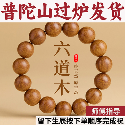 普陀山手串佛珠手链降龙木木玩六道手串木质男男款女文玩天然盘