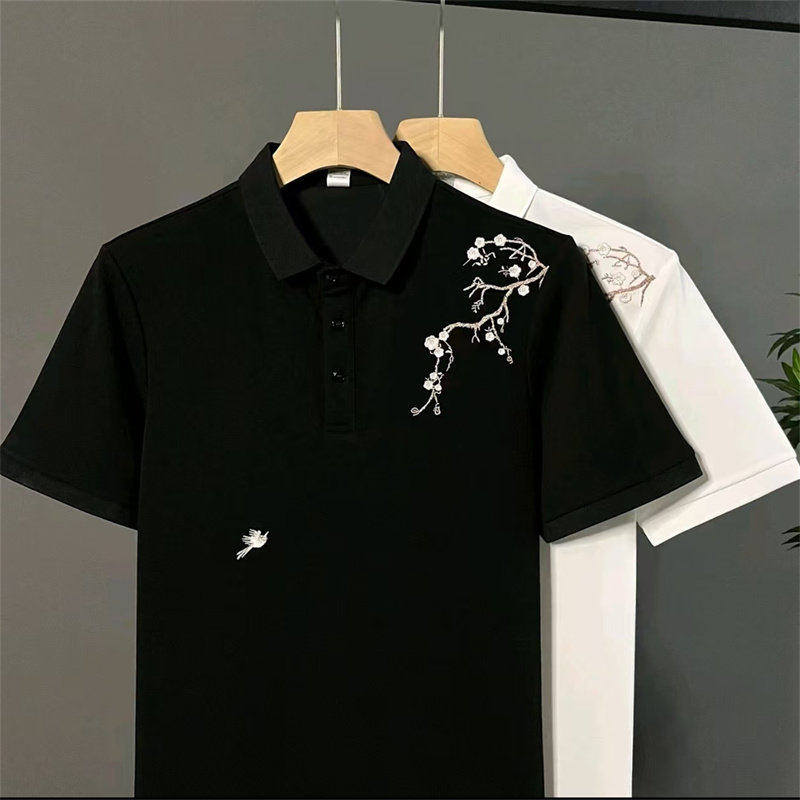 夏季新款刺绣polo衫短袖男士休闲翻领痞帅潮流修身百搭上衣t恤潮