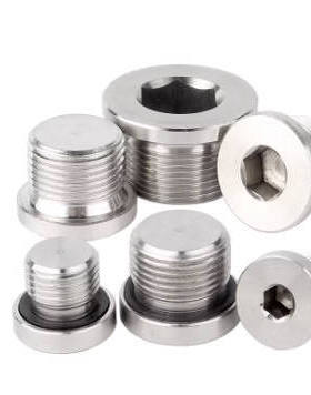 304不锈钢内六角ED圈密封堵头带法兰边油塞英制丝堵螺塞G1/234分