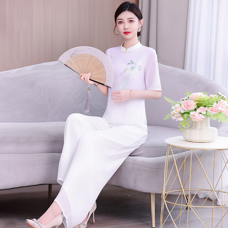 夏季新中式足疗技师工作服套装女高端SPA养生休闲会所工装