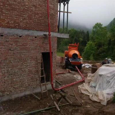 混凝土搅拌拖泵 混泥土搅拌泵送一体机 concrete mixer pump