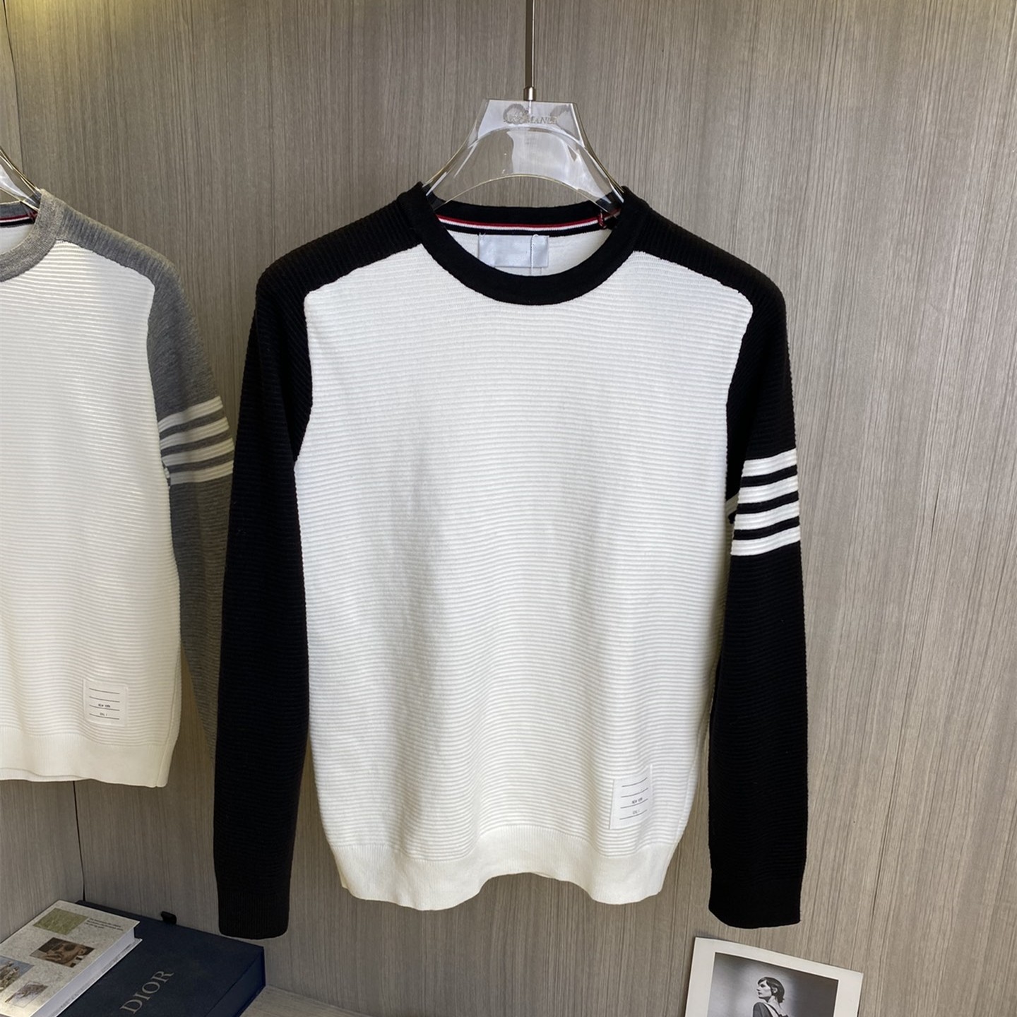 thumbnail for Trendy brand TB four-bar style sweater, unisex autumn and winter fashion, long-sleeved round neck, casual and versatile knit