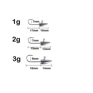 尖头铅头钩根钓rockfish小根1g2g3g原色弯头根钓细条微物铅头钩