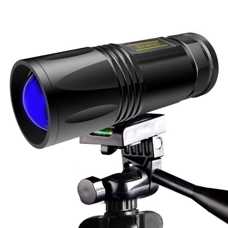 蓝光钓鱼灯夜钓灯带支架渔具充电头灯超亮合金蓝光手强光手电筒