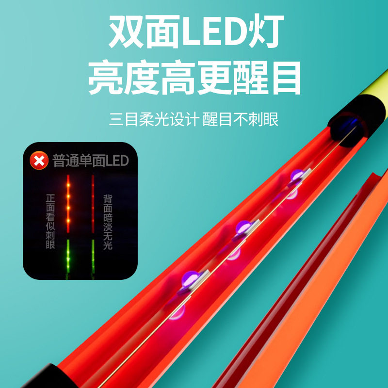 LED尾夜光漂咬钩变色电子漂316电池鲫鱼漂钓鱼漂鲫鱼漂纳米浮漂