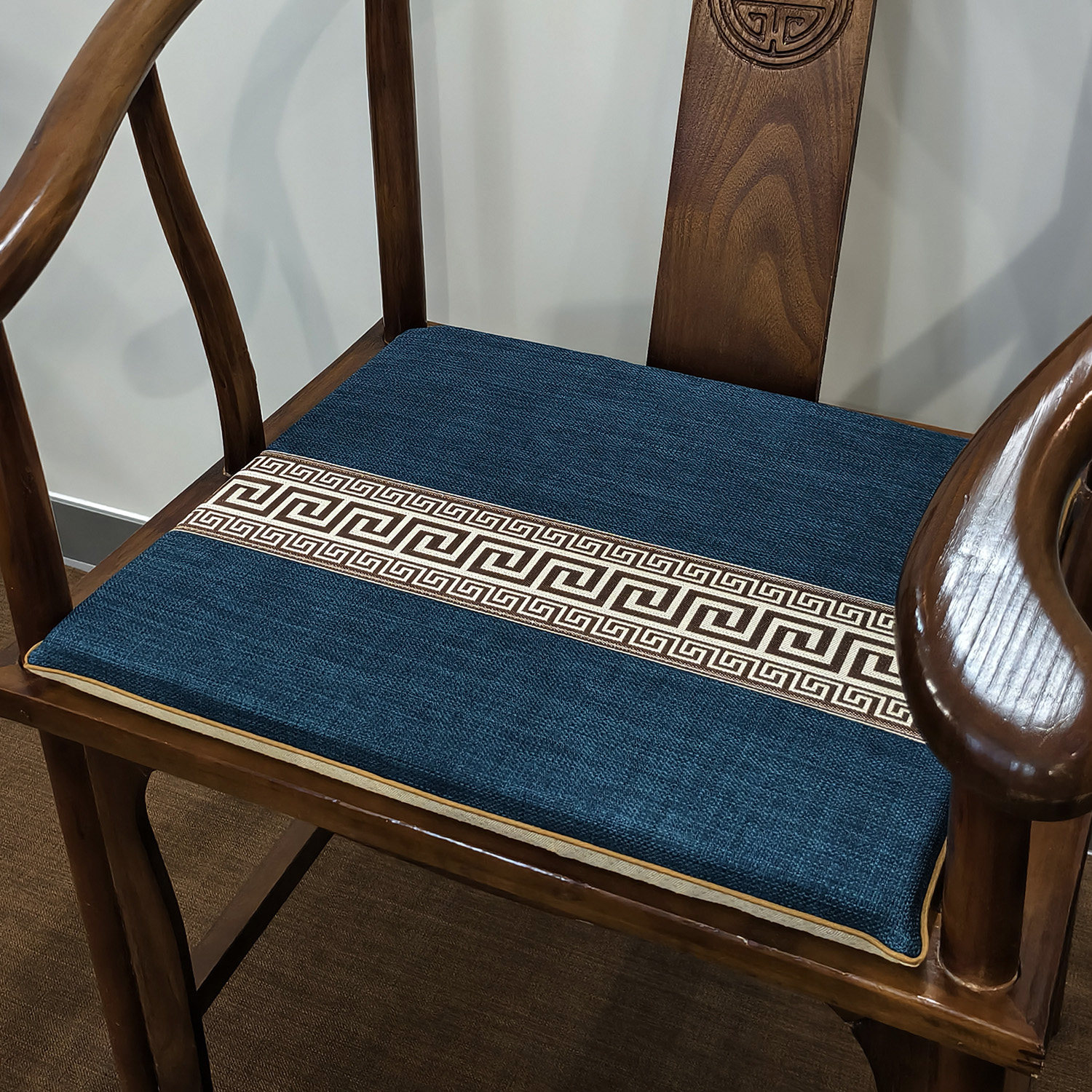 新中式红木椅子坐垫沙发垫餐椅圈椅垫海绵垫古典防滑定制四季通用