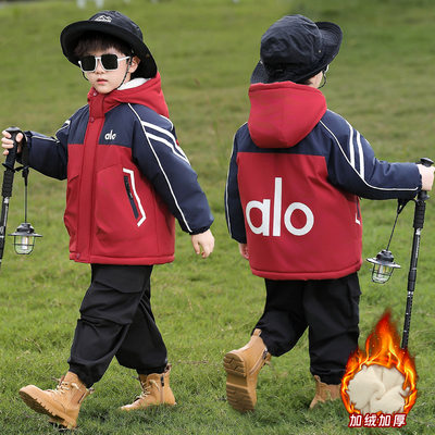 儿童派克服男童加绒加厚外套冬季2025新款痞帅防风男宝加厚暖棉服