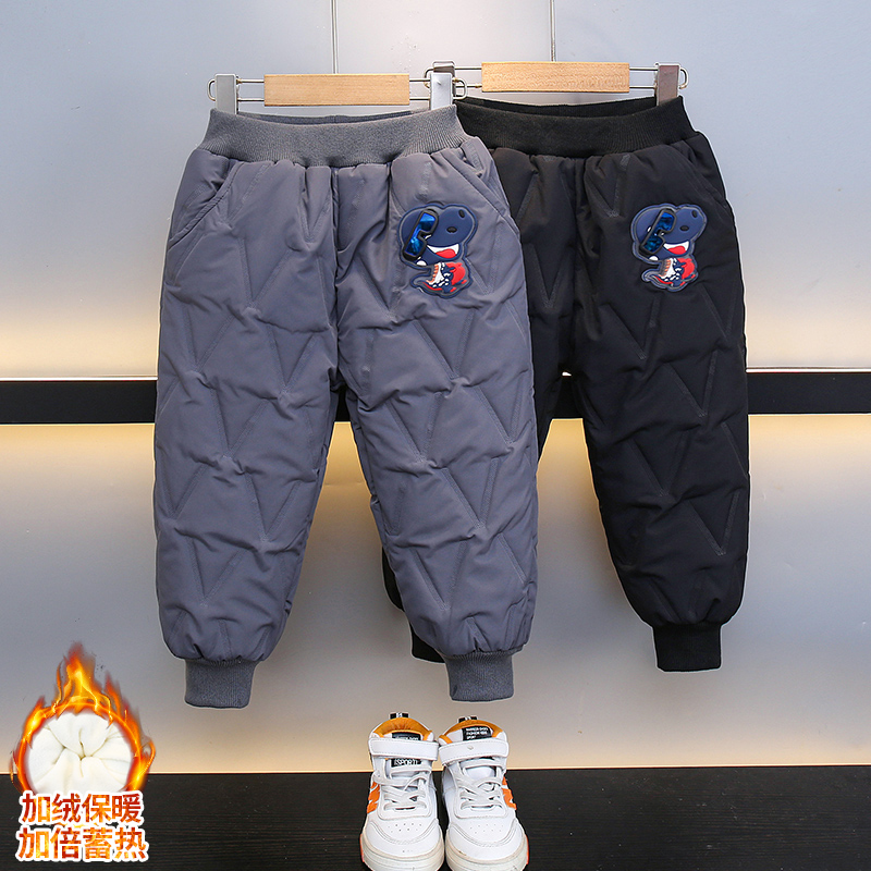 男童2025新款加绒裤子儿童秋冬款男女宝宝加棉裤加厚一条过冬保暖