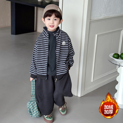 男童卫衣套装秋季2025新儿童卡通运动三件套男孩春秋拉布布衣服潮