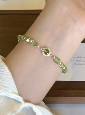 鲛人语/绿野仙踪 原创橄榄绿火磨珠手链气质高级感清新手串生日