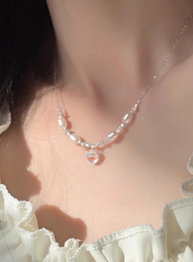 鲛人语/细碎日光  原创碎银子轻奢项链高级感爱心甜美小众锁骨链