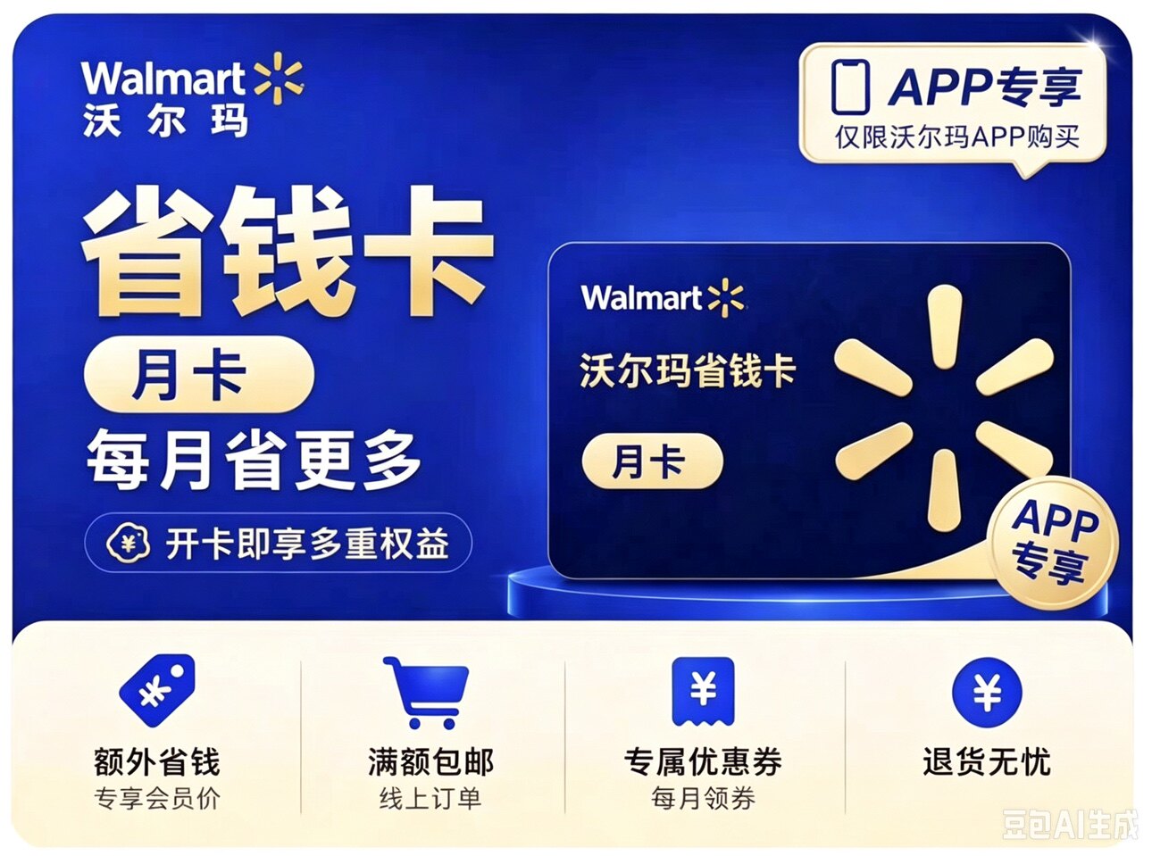 APP使用沃尔玛省钱卡APP专生活购物消费会员
