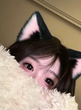 猫耳朵头饰兔耳朵发箍兽耳发夹女头箍万圣节soc装饰小兔特工变装