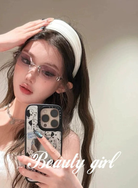 白色褶皱宽边发箍女2026新款高颅顶发卡夏季日常外戴气质头箍发饰