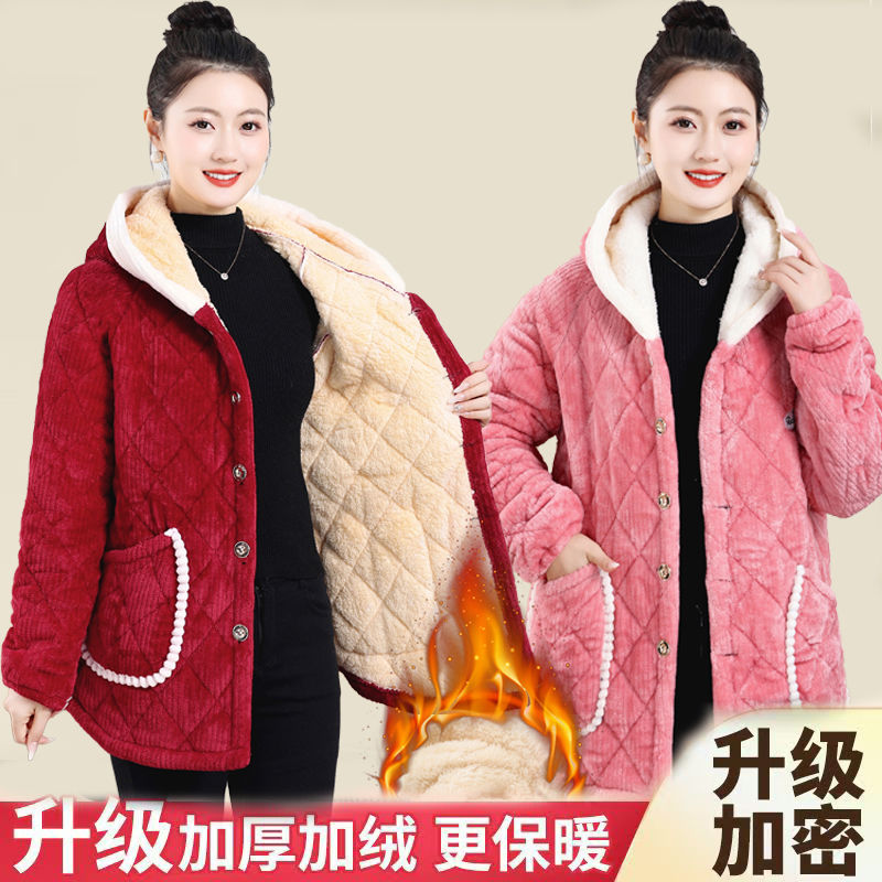 四川省服棉衣女外穿新款冬天罩衣加厚加绒时尚保暖棉服棉罩衣棉服