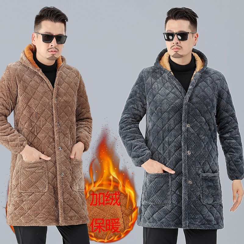 四川省服男士加绒加厚棉袄外穿新款保暖加绒罩衣耐脏宽松大码外套