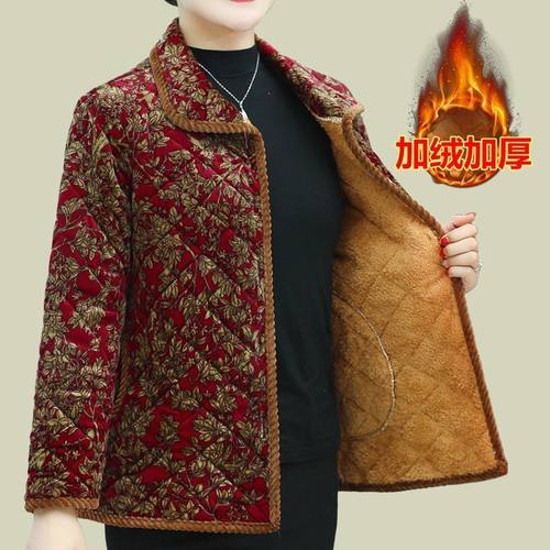 四川省服中老年秋冬季加绒棉衣女妈妈装冬装保暖棉衣外套三层夹棉