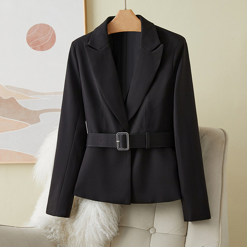 气质收腰一粒扣腰带西装