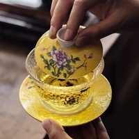 玻璃杯泡茶杯耐高温分茶水杯加厚隔热玻璃盖碗功夫茶杯子功夫茶杯