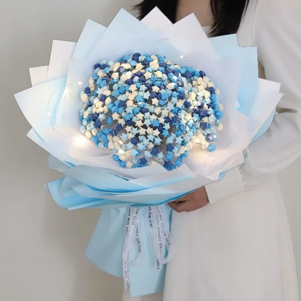 网红diy星星花束材料包包装纸套装折星星纸礼物送闺蜜女朋友生日