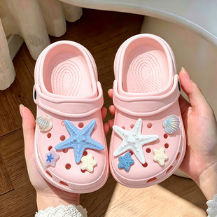 儿童洞洞鞋女童海洋沙滩包头防滑防臭中大童女孩夏季外穿凉拖鞋