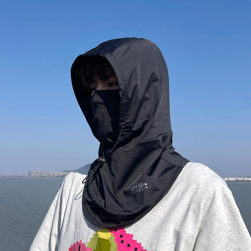 防晒面罩男遮全脸防护围脖夏季冰丝护颈脖子头套开车骑行脸罩脖套