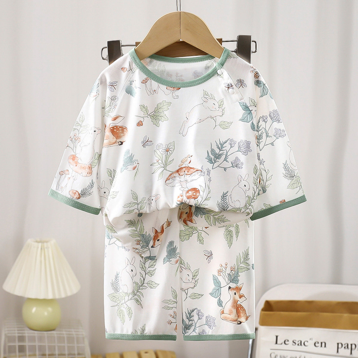 夏款儿童家居服套装夏季新款天竺棉男童睡衣女童空调服宝宝睡衣
